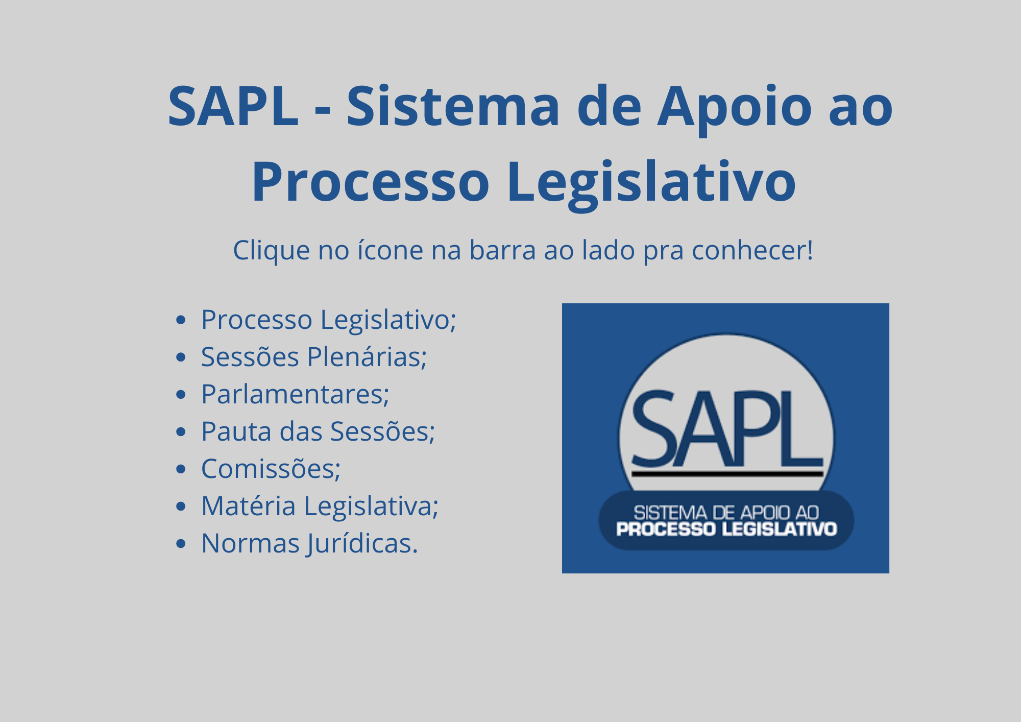 Conheça o SAPL