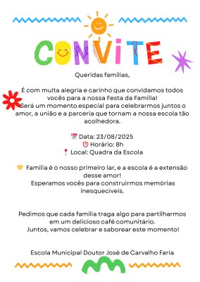 Convite Festa da Família